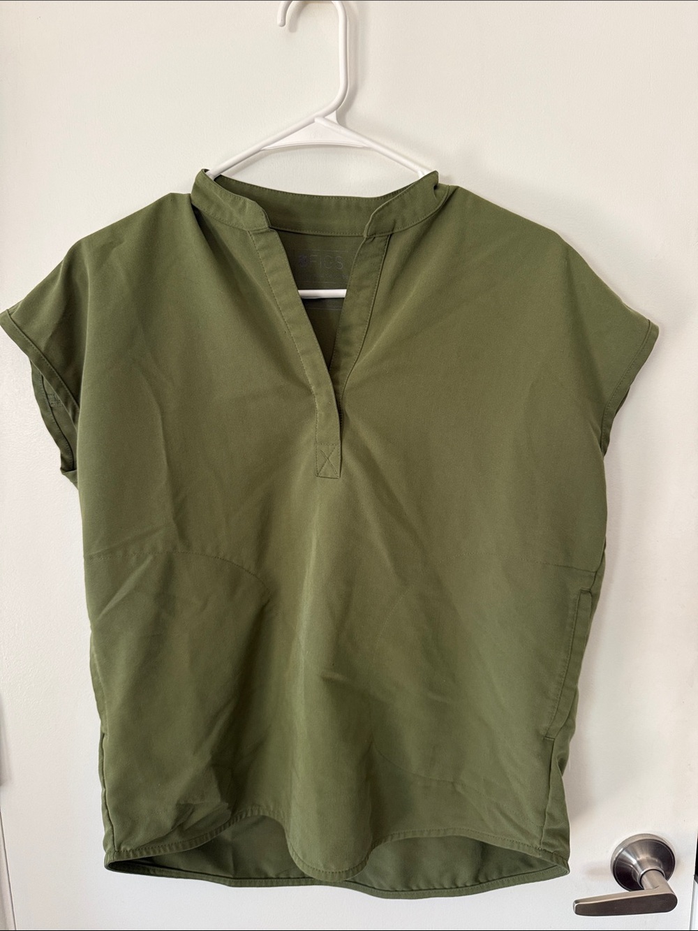 Olive Green Women’s Split-Neck Top and Bottom 2 pieces set